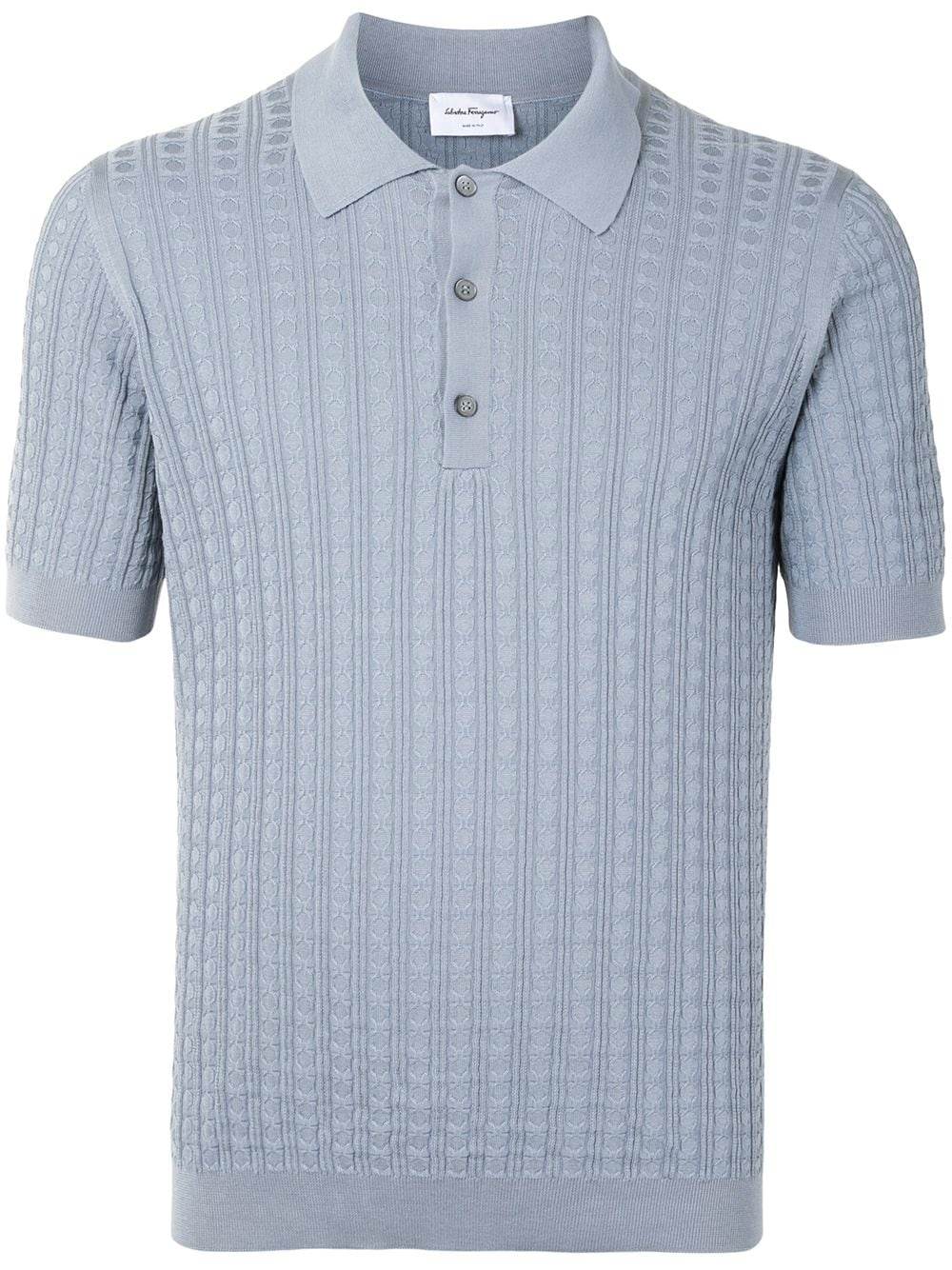 short-sleeve knitted polo shirt - 1