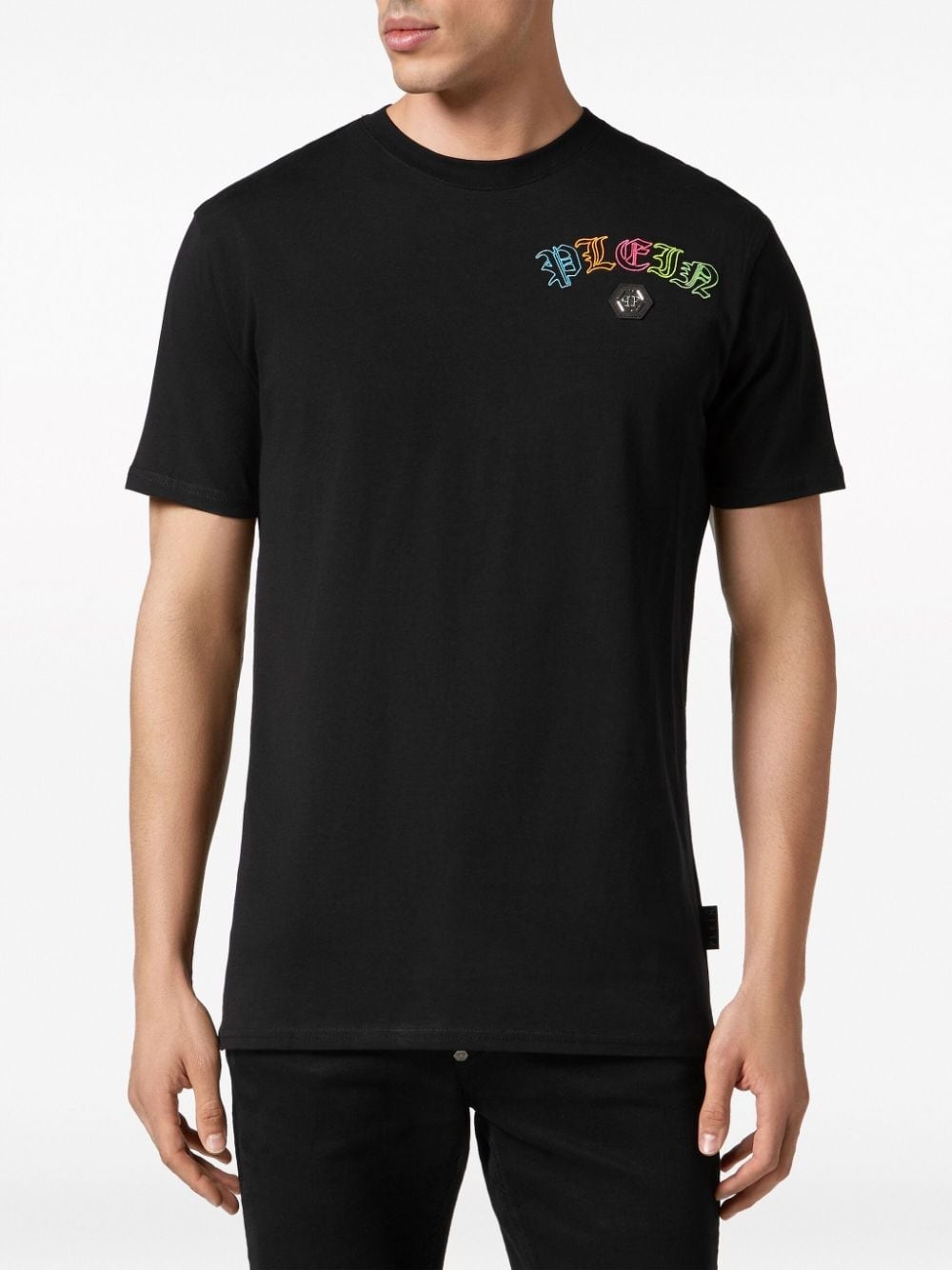 logo-embroidered cotton T-shirt - 3