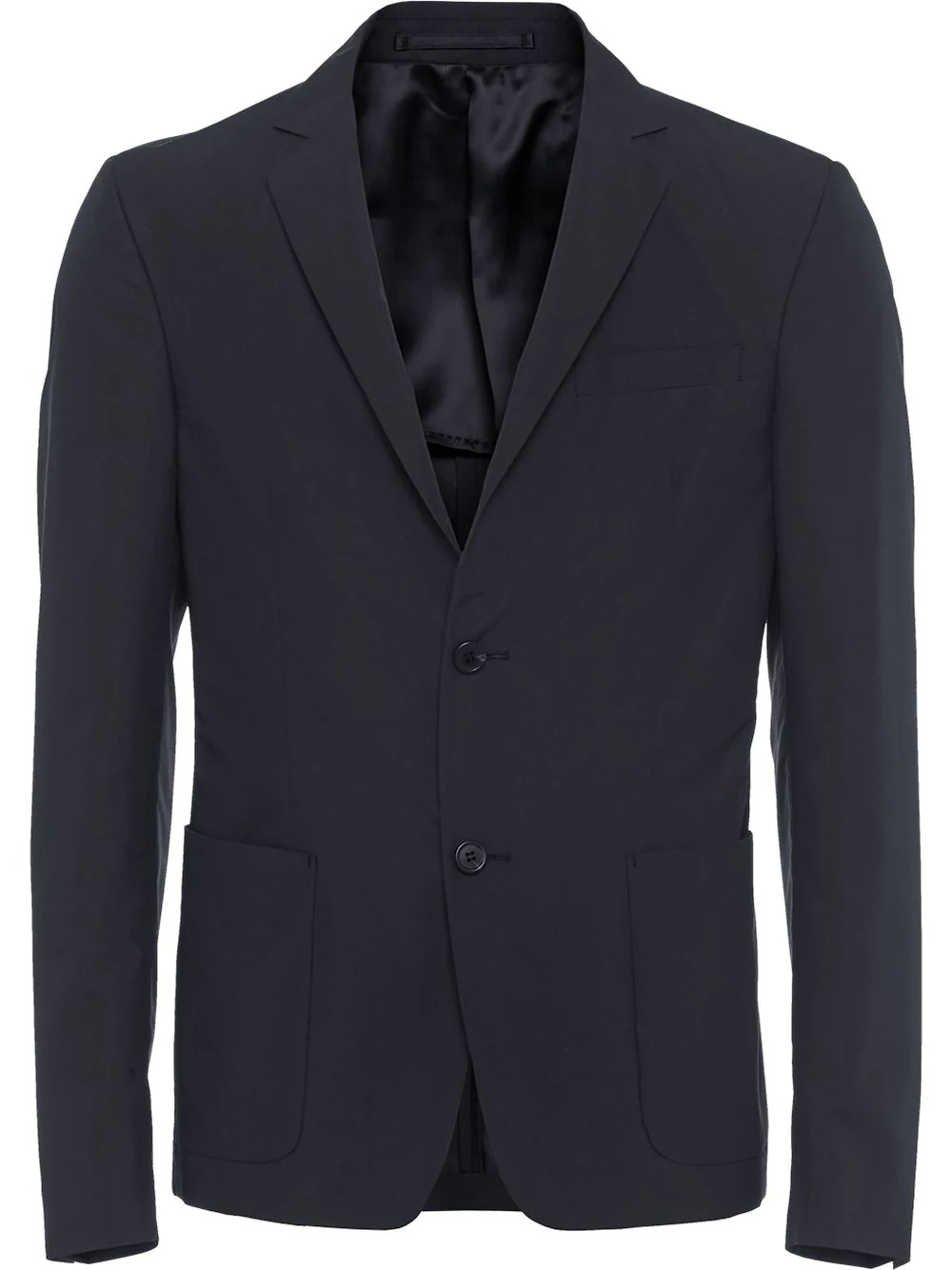 technical poplin single-breasted jacket - 1
