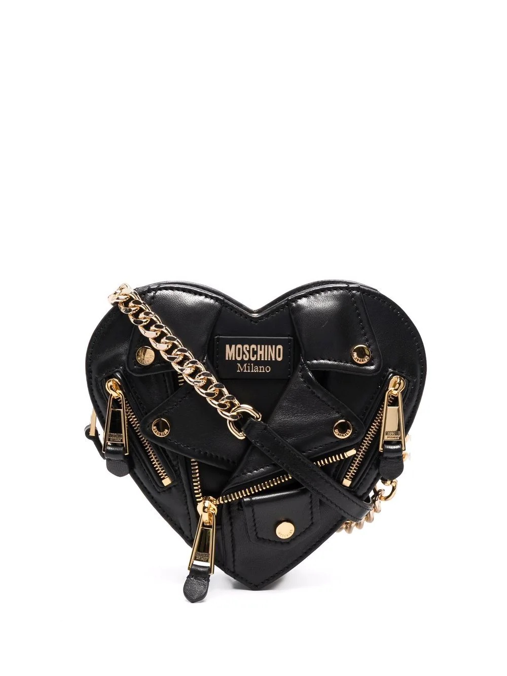 Heart Biker leather crossbody bag - 1