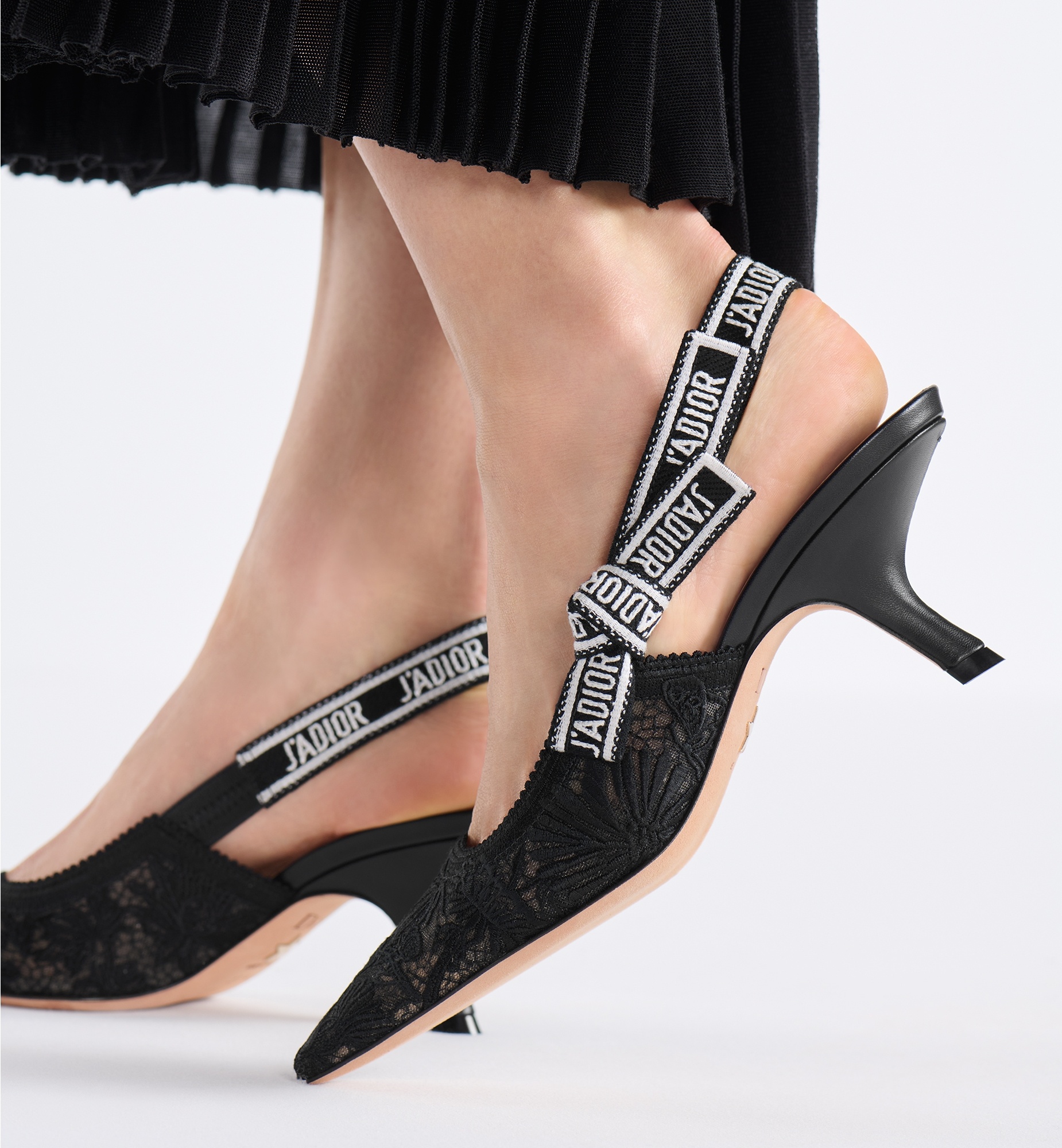 パンプス Dior J Adior Slingback Pump J'Adior Slingback Pump Black Technical Fabric | DIOR