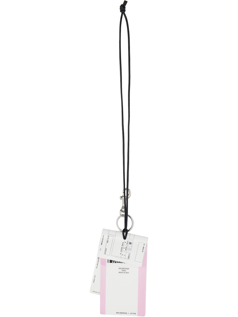 BALENCIAGA White Train Ticket Keychain outlook