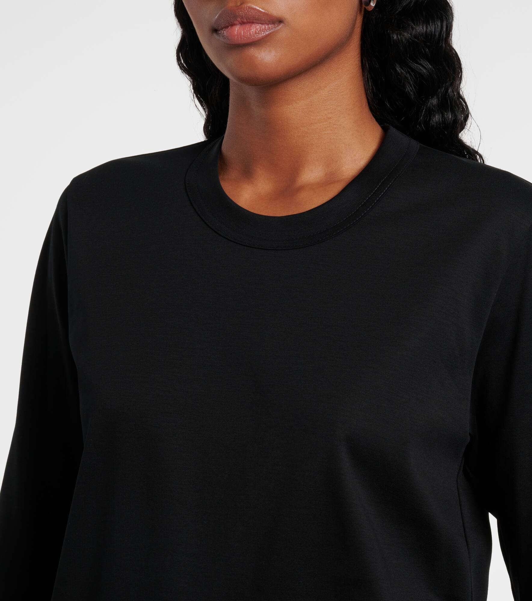 Tulle-trimmed cotton jersey top - 4