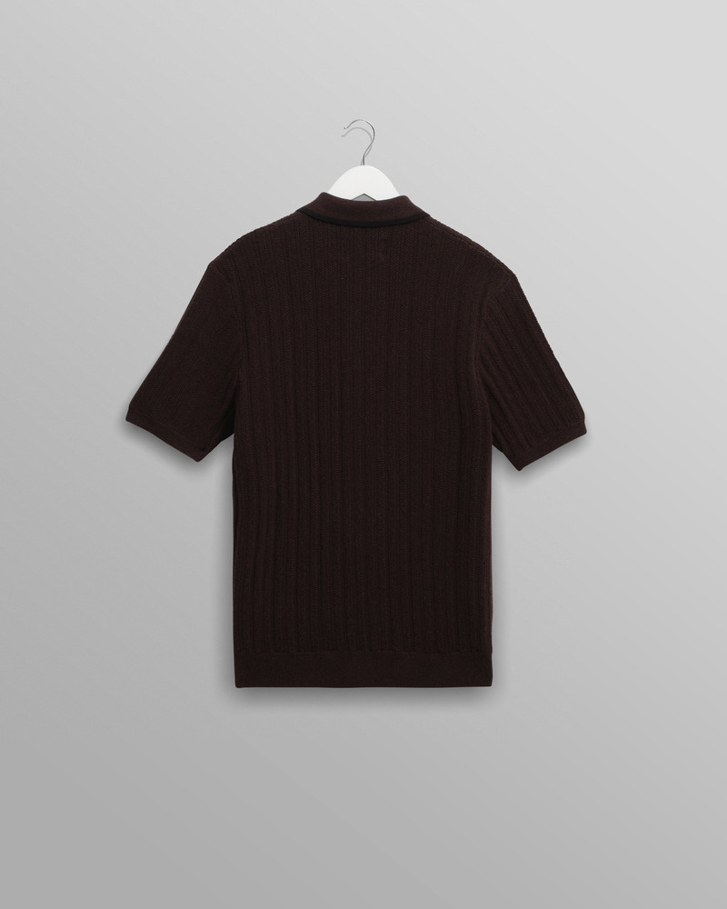 Bury - Dark Brown Stripe Zip Polo 8