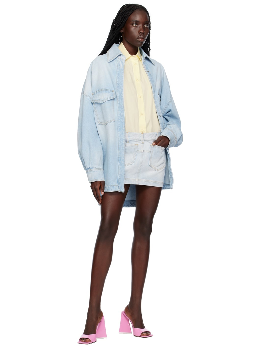 Blue Abra Denim Miniskirt - 4