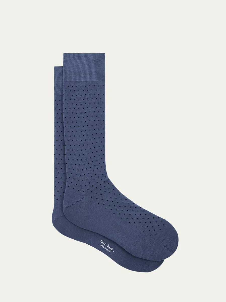 Men's Mini Polka Dot Crew Socks - 1