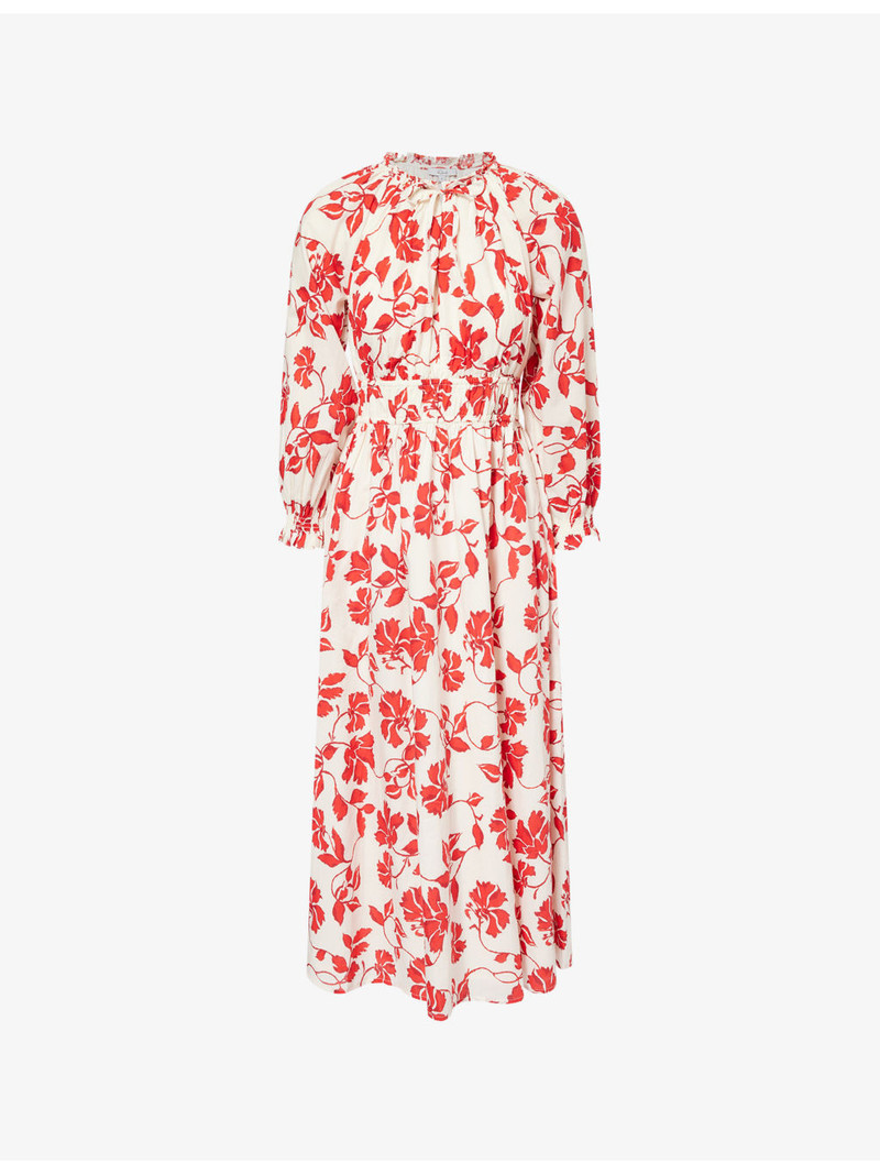 Matia Floral-Print Cotton Midi Dress 1