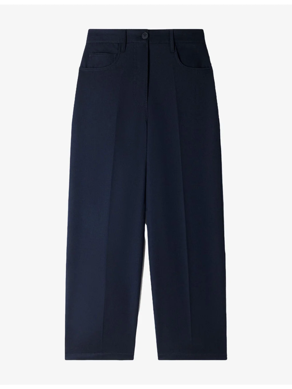 Pressed-Crease Wide-Leg Wool-Blend Trousers - 1