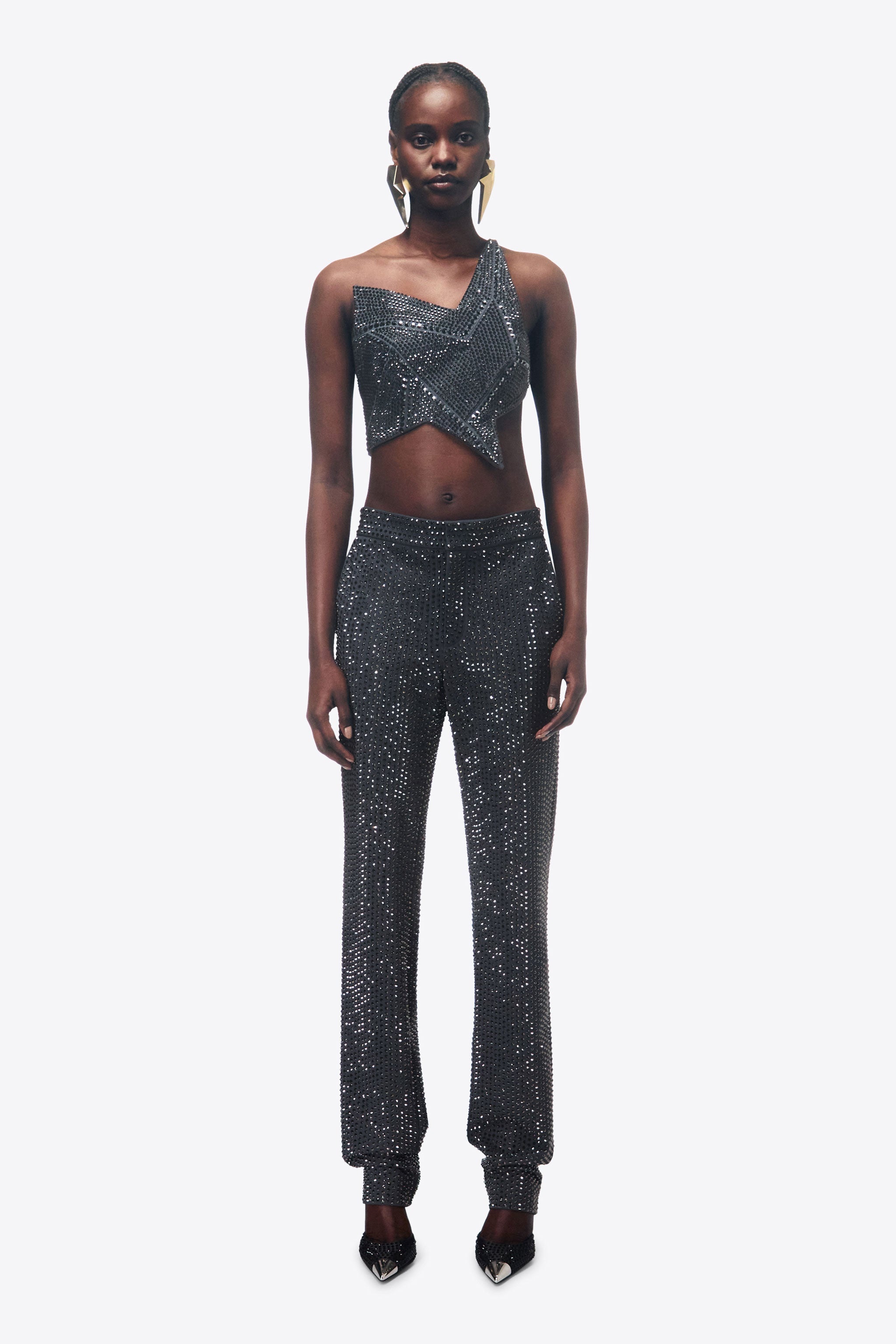 CRYSTAL EMBELLISHED TUXEDO PANT - 5