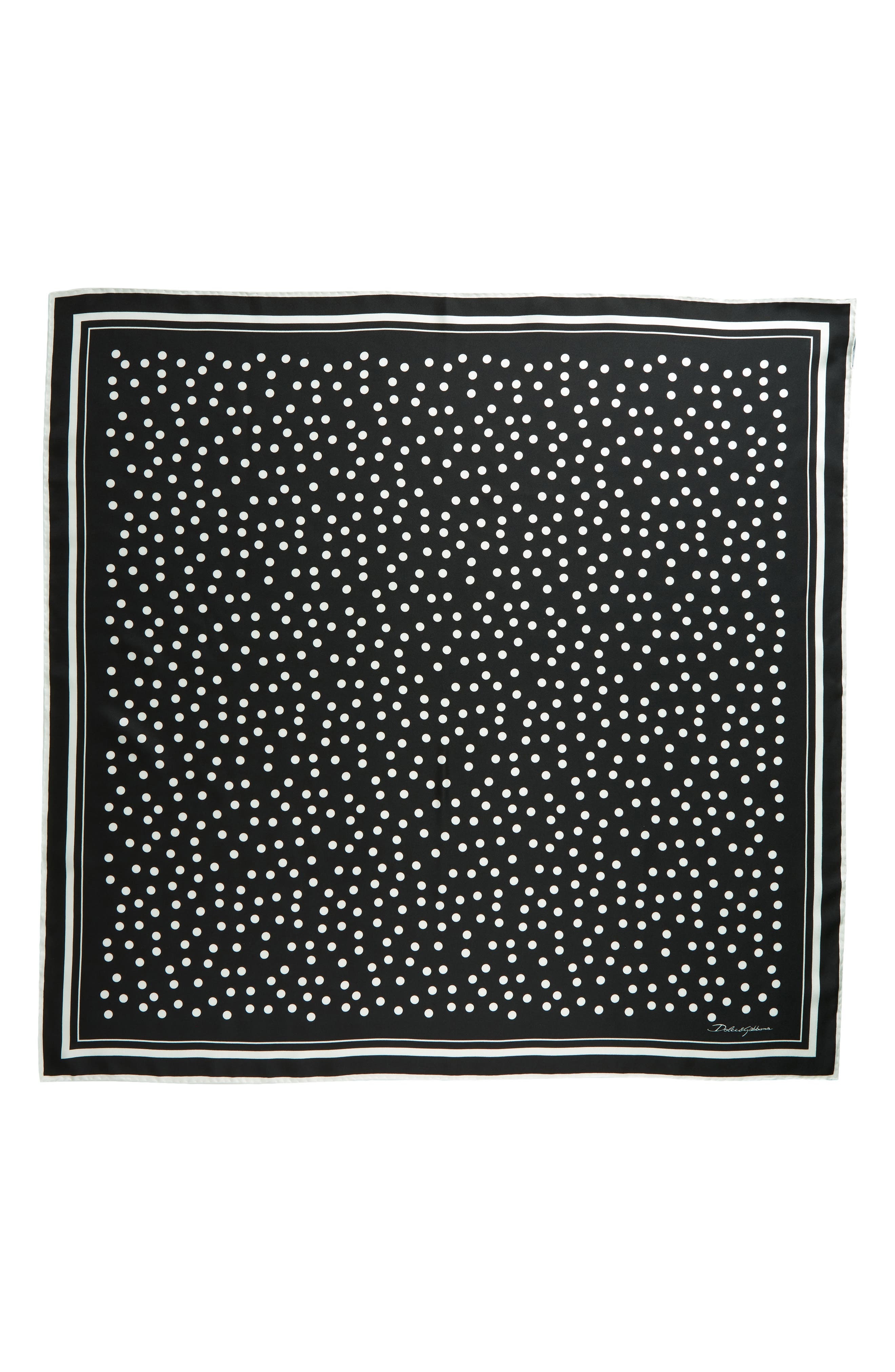 Polka Dot Silk Scarf - 1