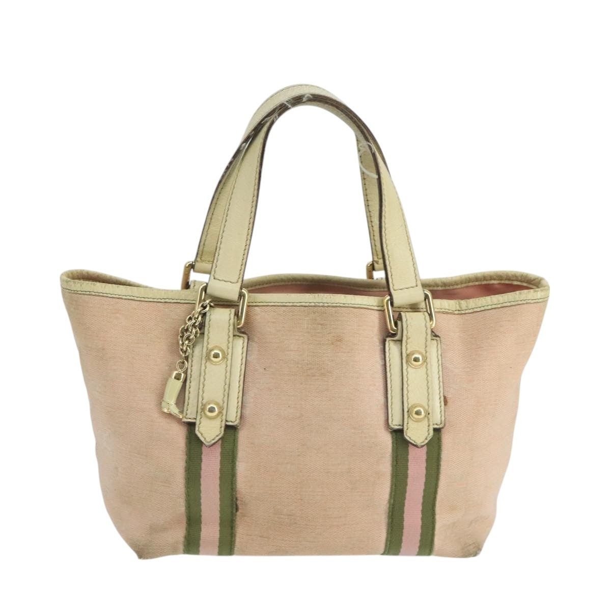 GUCCI GG Canvas Hand Bag Pink Cream Gold - 13