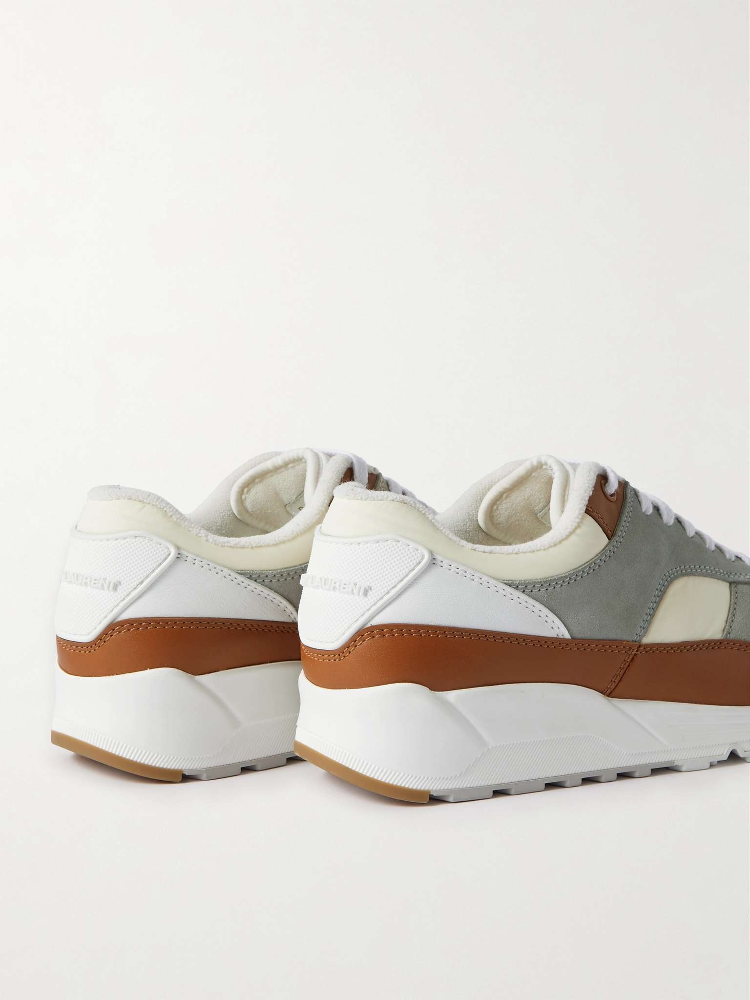 Bump Colour-Block Suede, Shell and Leather Low-Top Sneakers - 4