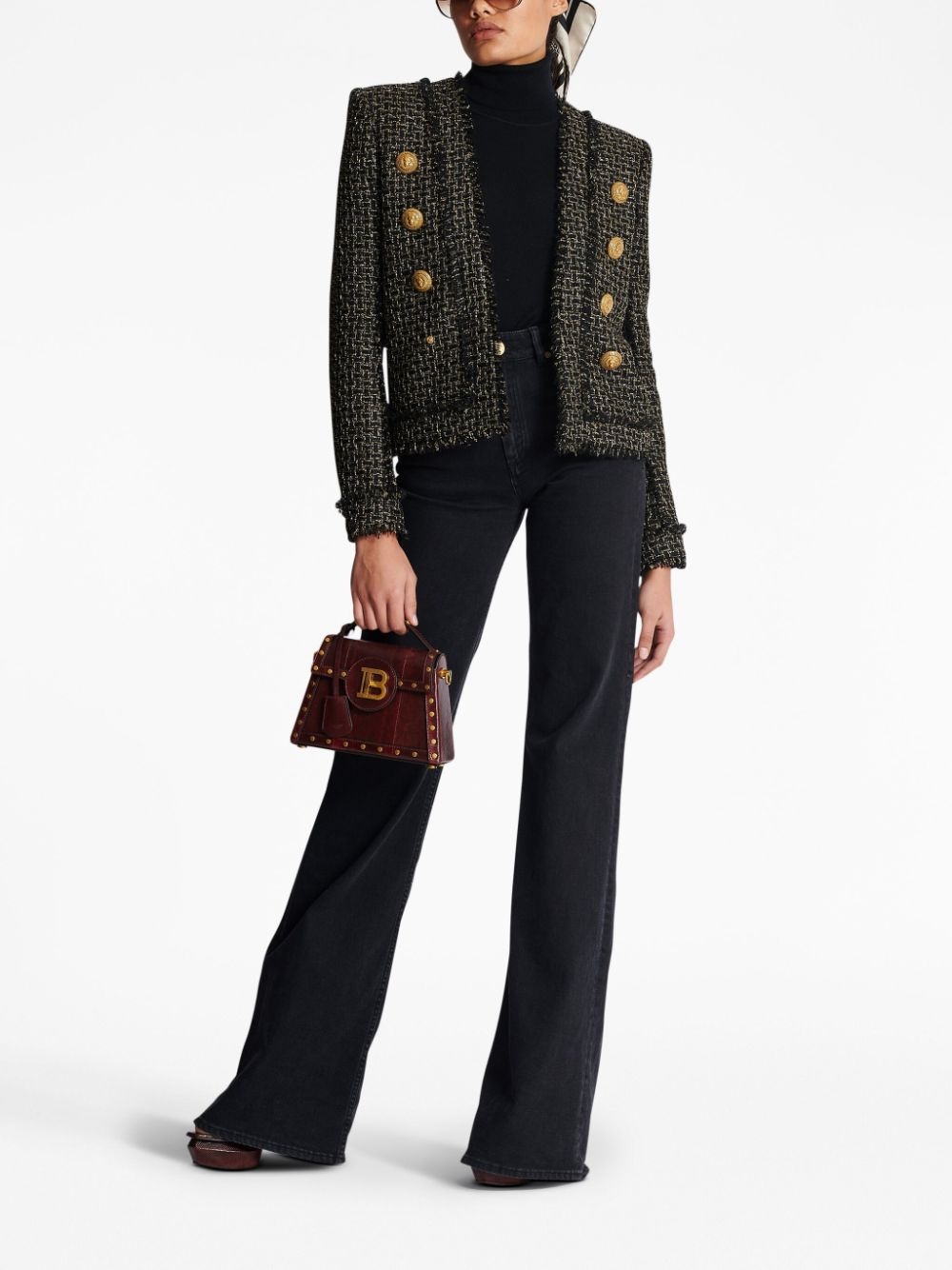 double-breasted tweed jacket - 2