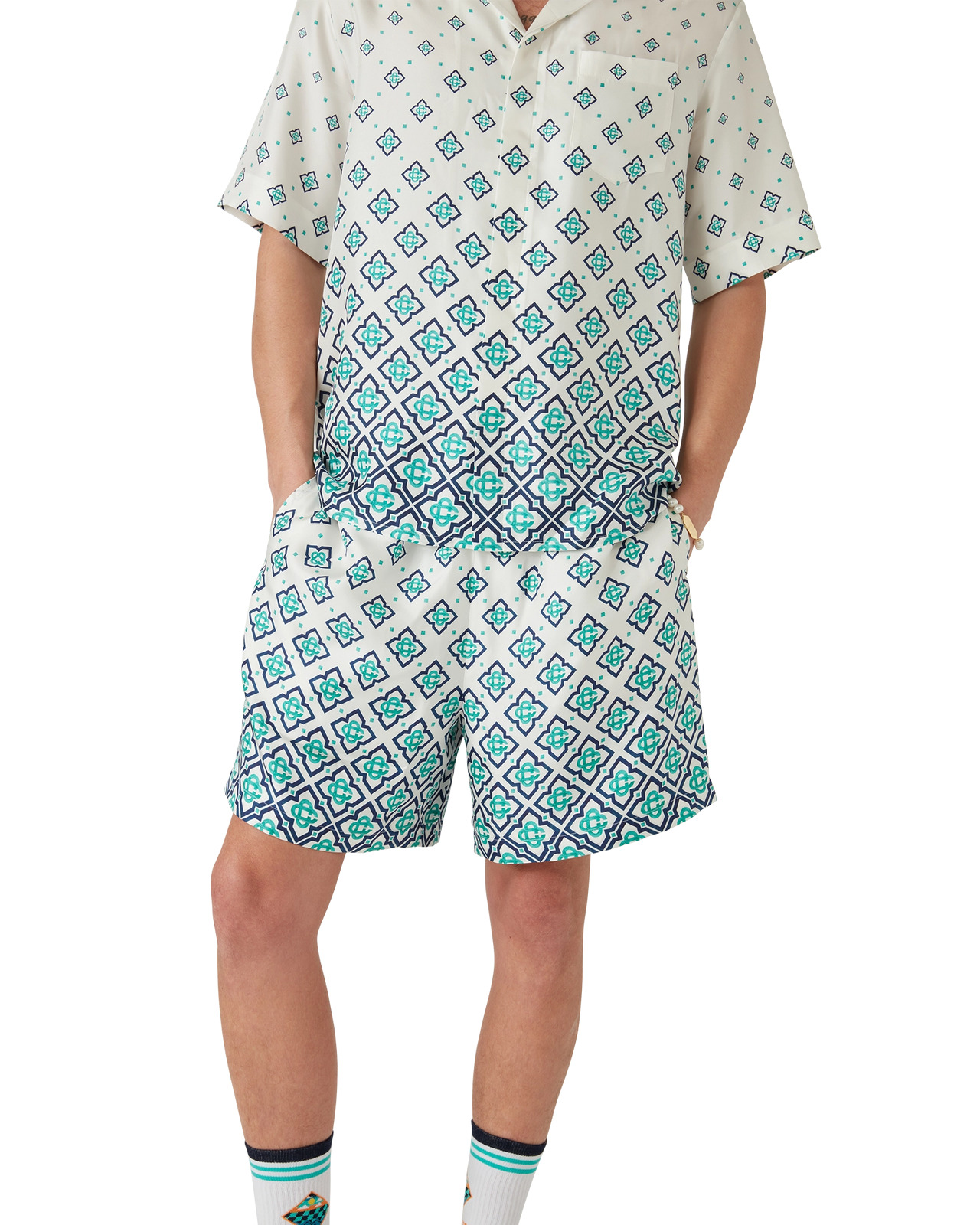 Gradient Monogram Silk Shorts | Casablanca Paris - 4