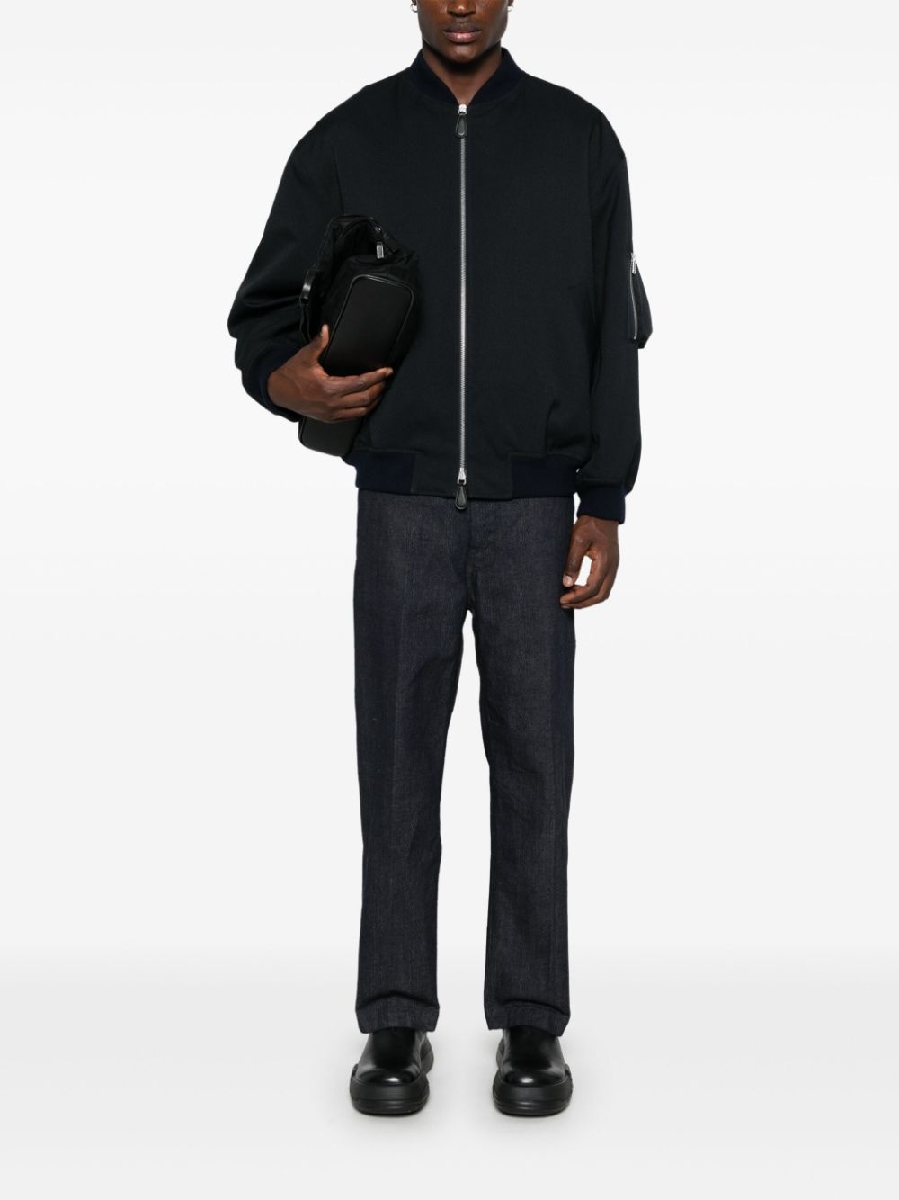 gabardine bomber jacket - 2