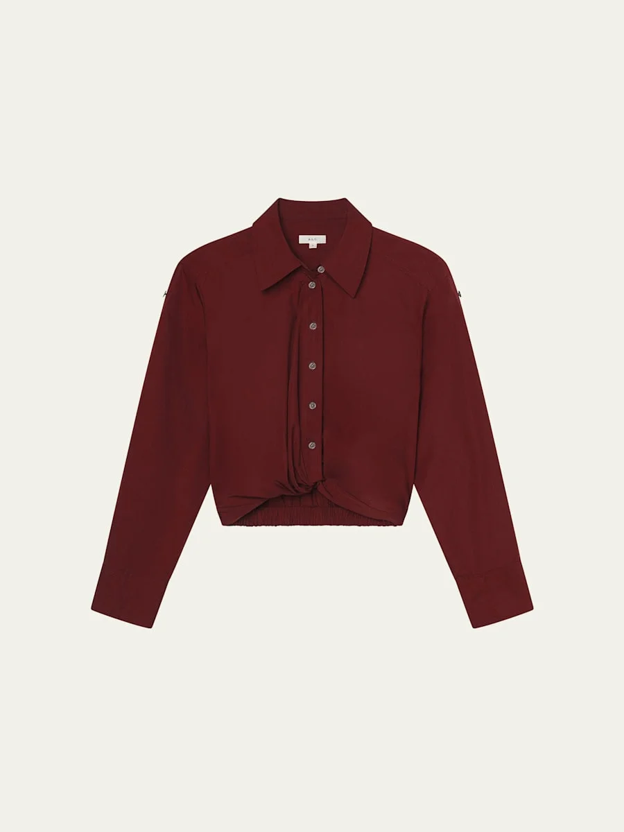 Leo Gathered Button-Front Top - 1