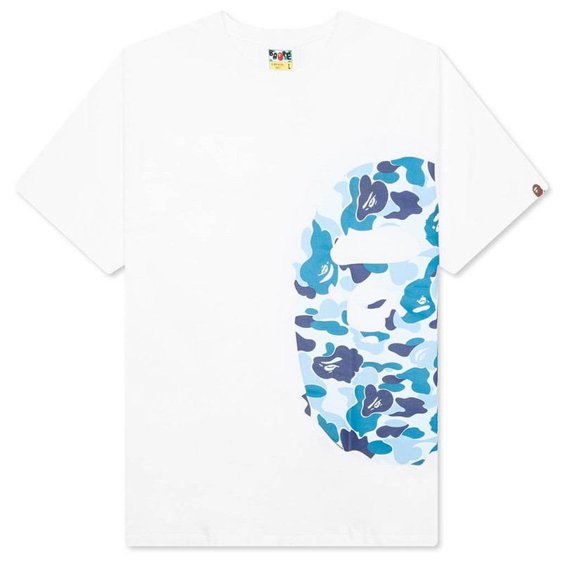 ABC CAMO SIDE BIG APE HEAD TEE - WHITE/BLUE - 1