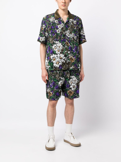 sacai floral-print Bermuda shorts outlook