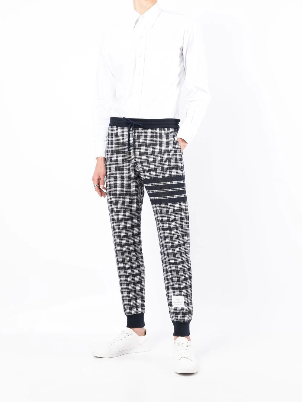 check-pattern track pants - 2