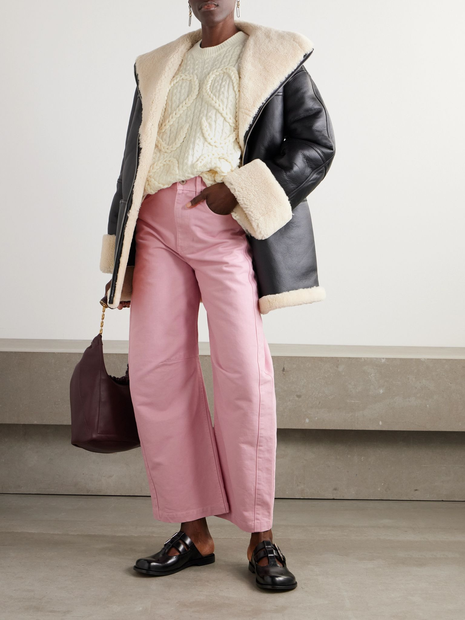 Low-rise barrel-leg jeans Pink - 2