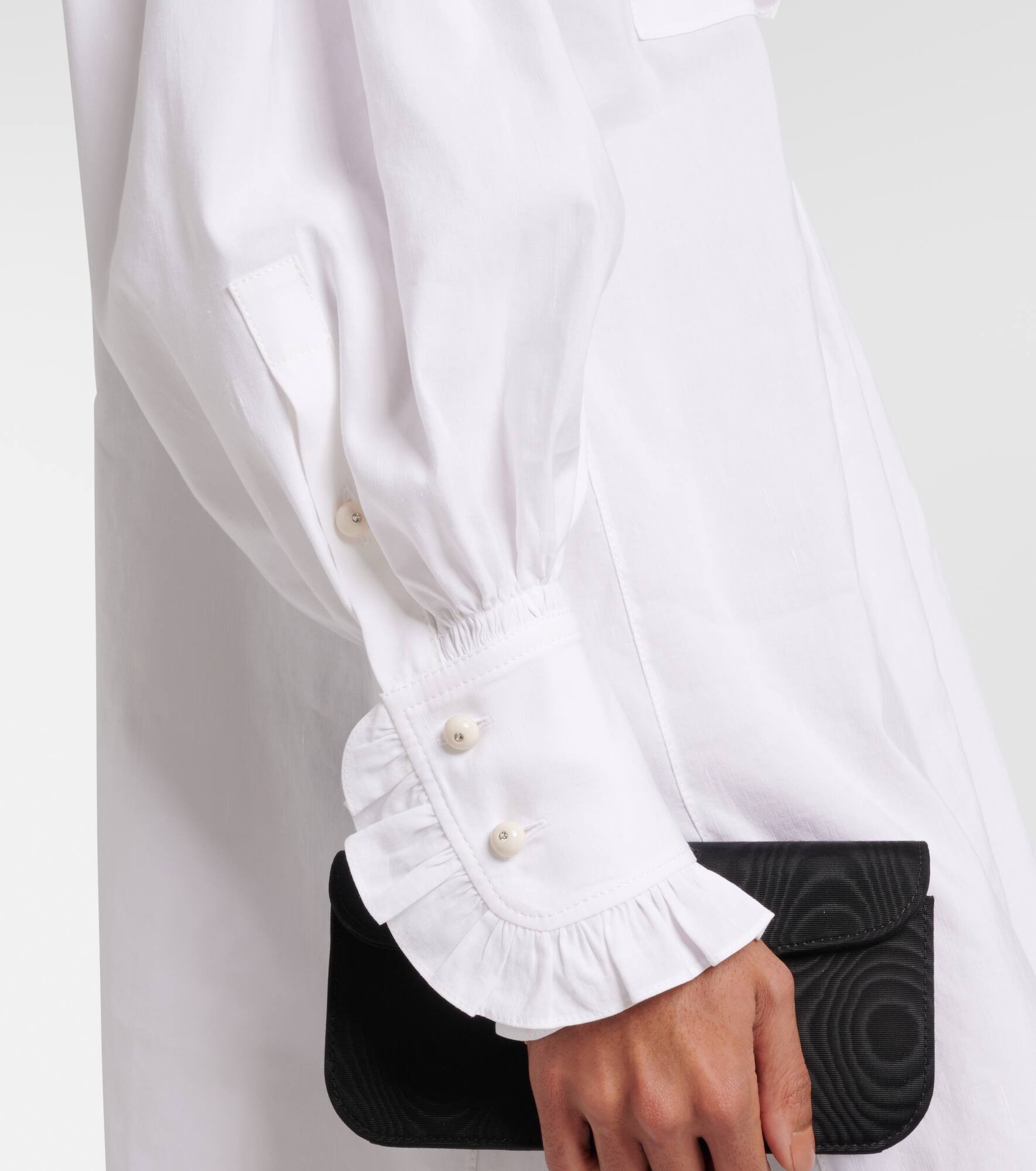 Ruffled cotton, linen, and silk minidress - 5