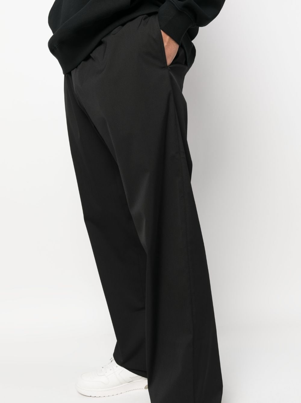 monogram-embroidered straight-leg trousers - 5