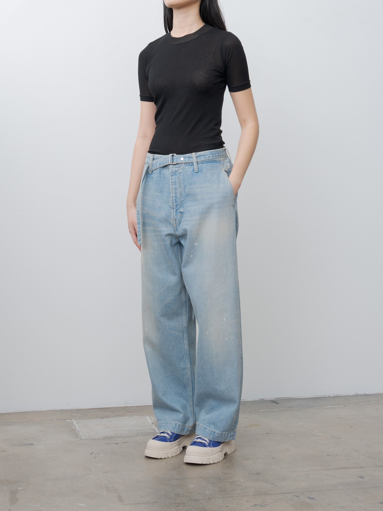 Super High Gauge Sheer Rib Tee - Black - 3