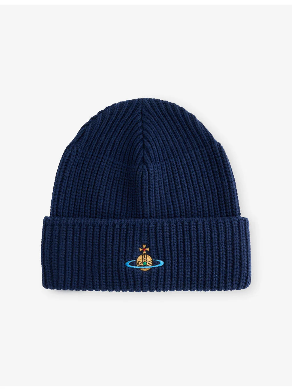 Sporty Brand-Embroidered Wool Beanie Hat - 1
