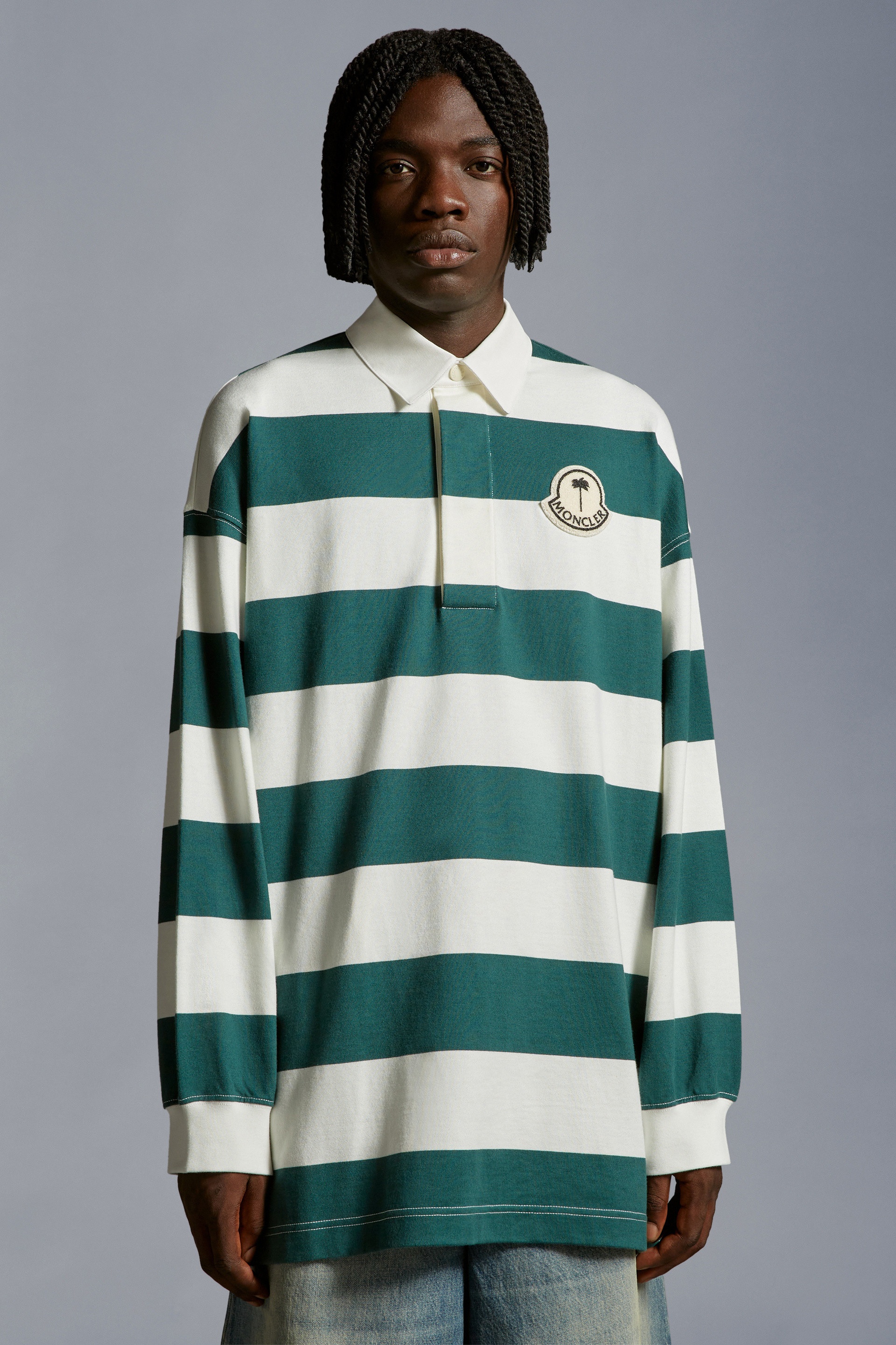 Striped Long Sleeve Polo Shirt - 3