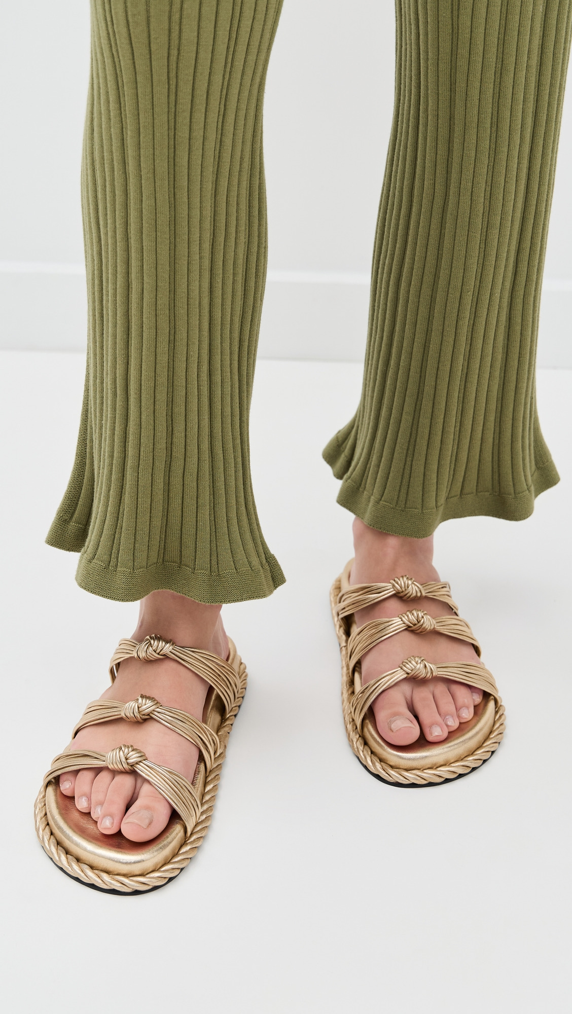 Gold Knot Slide Sandals - 2