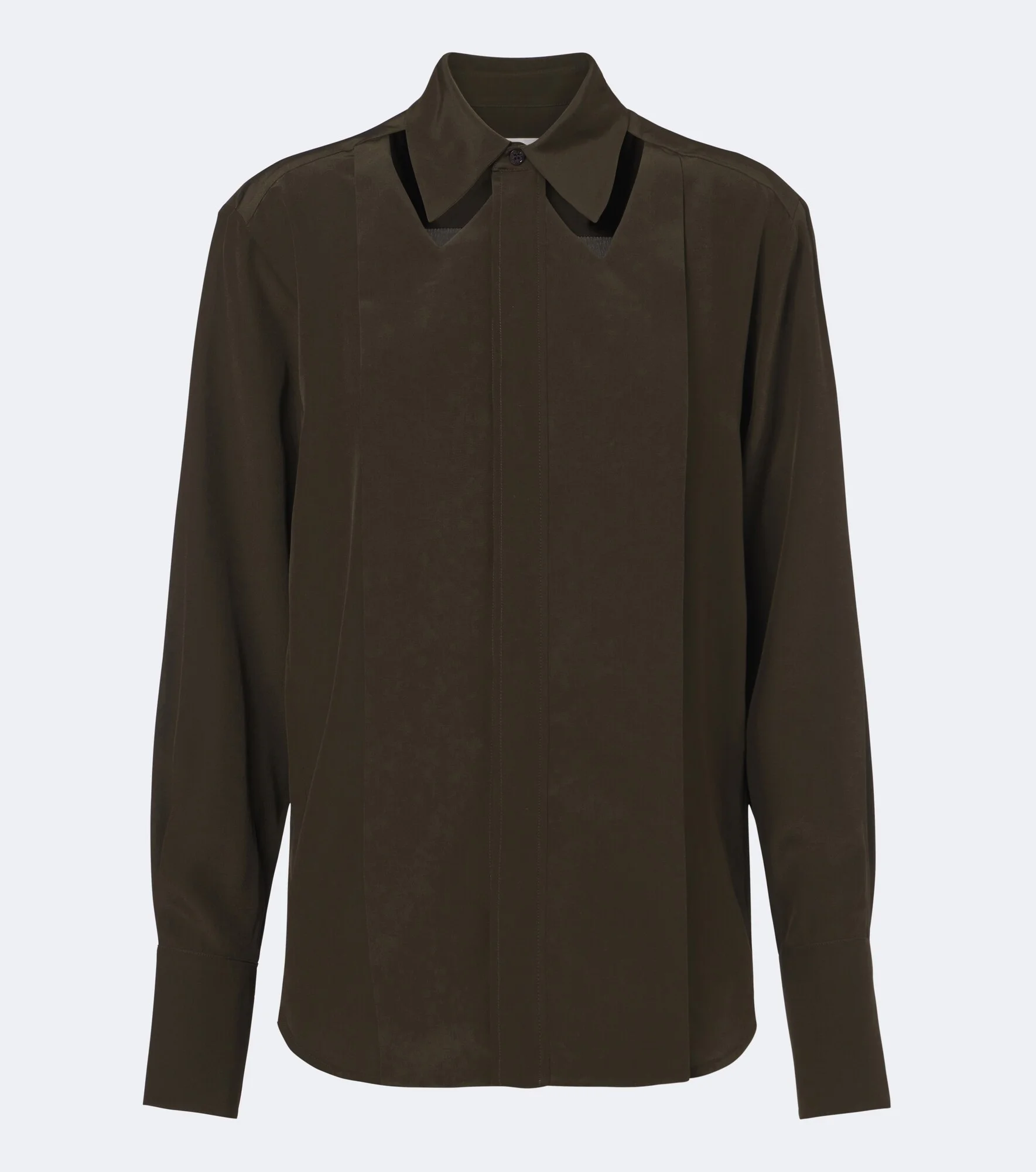 Cutout silk crêpe de chine blouse - 1