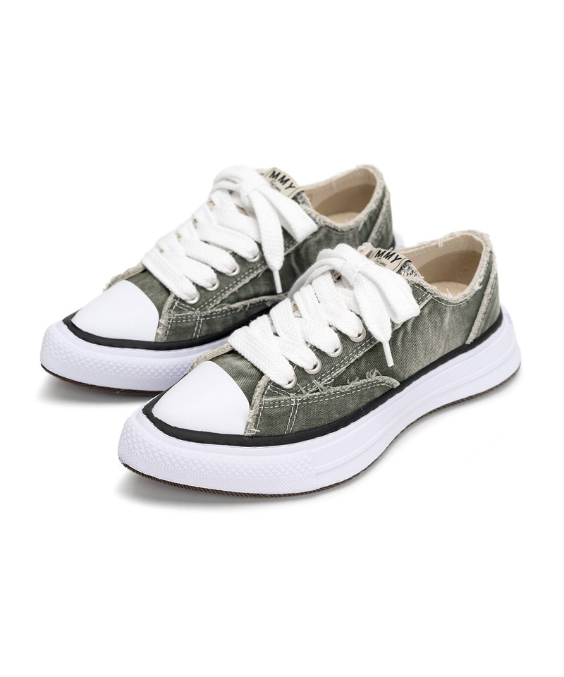"YUCCA" OG Sole Bleach-Wash Denim Canvas Low-top Sneaker 14