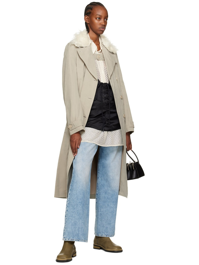 Our Legacy Beige Long DB Buta Coat outlook