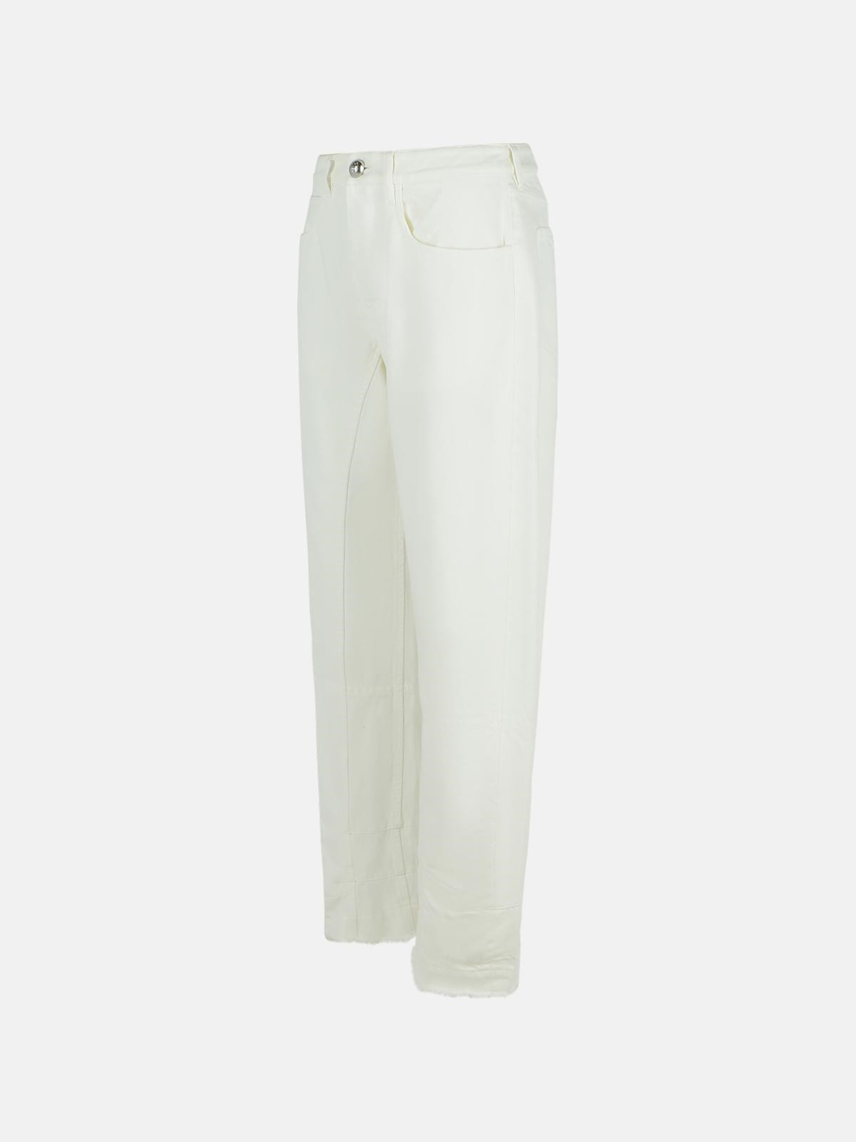 WHITE COTTON JEANS - 2