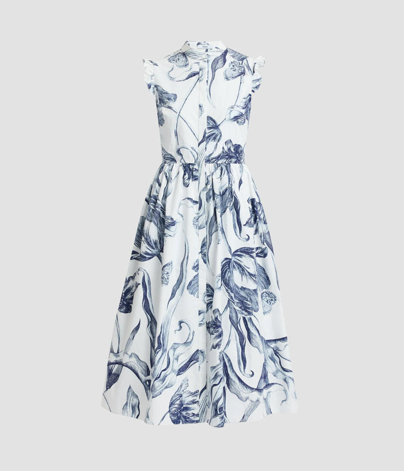 FLORAL PRINT SLEEVELESS SHIRT DRESS 1