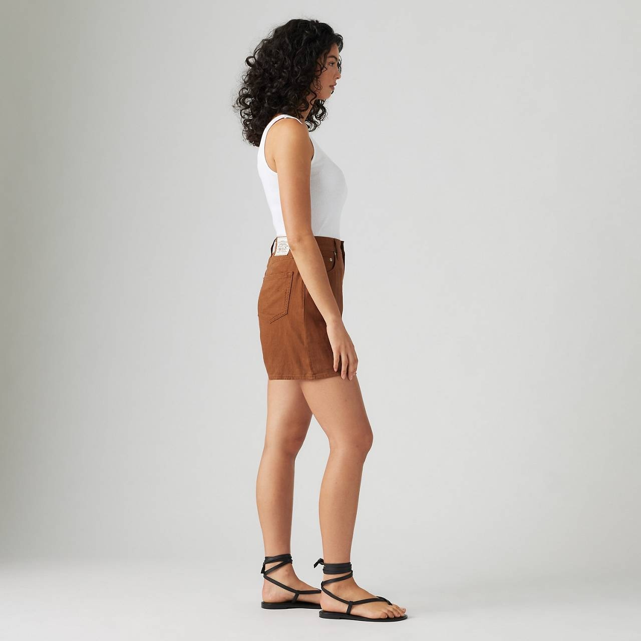 HIGH RISE BAGGY LINEN BLEND LIGHTWEIGHT WOMEN'S SHORTS - 6