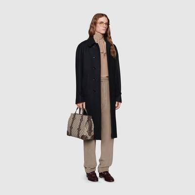 GUCCI Wool loden coat with Gucci label outlook