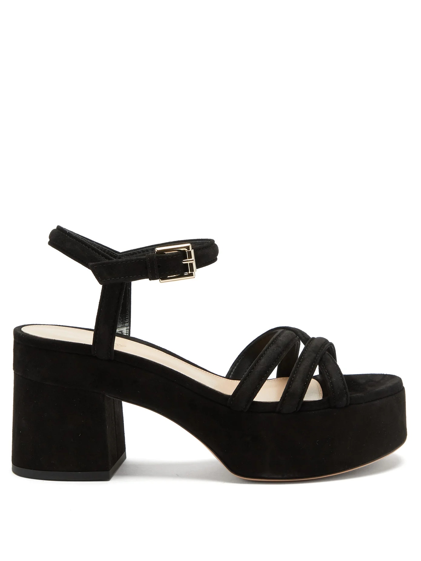 Crossover suede platform sandals - 1