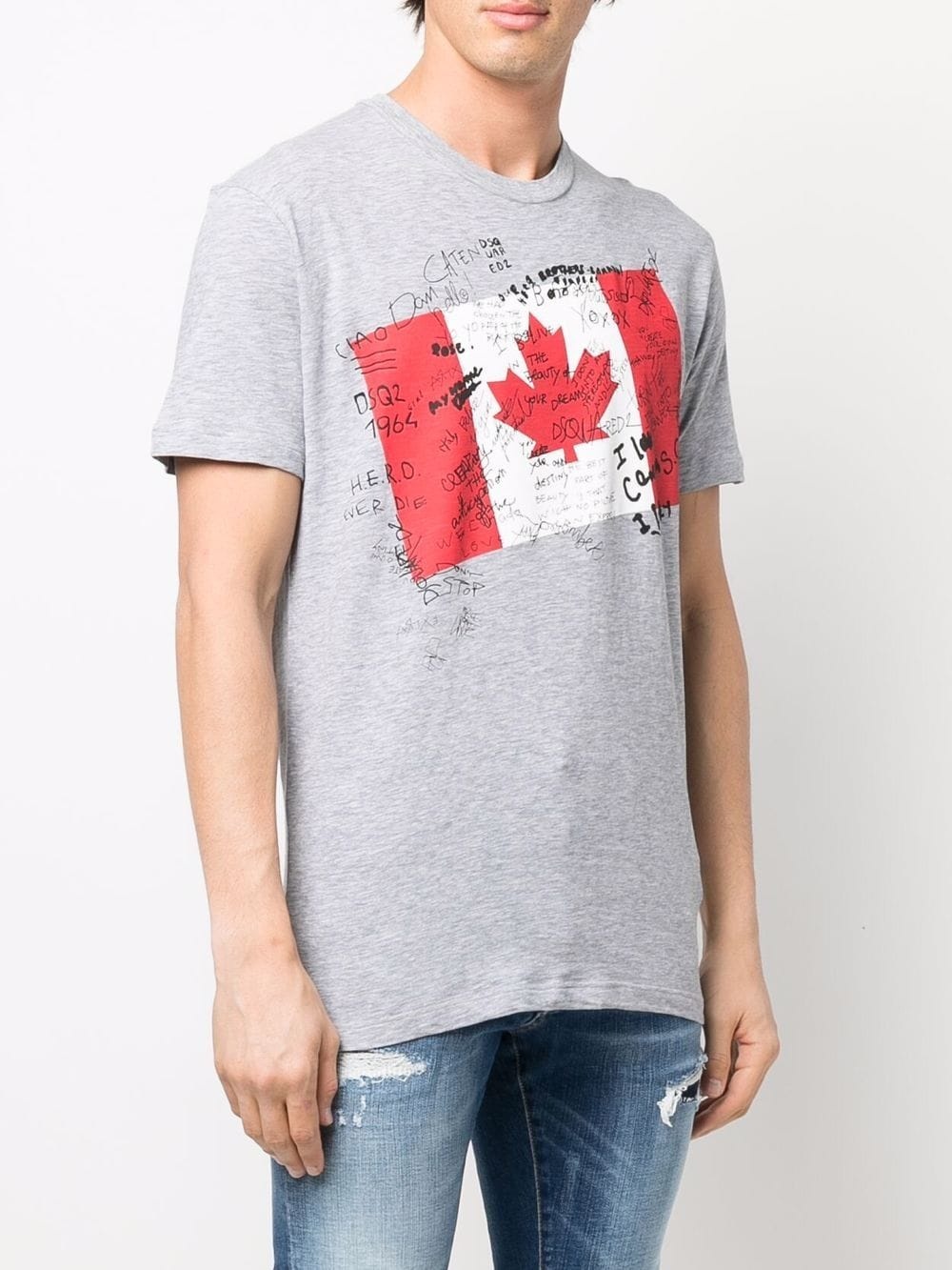 graphic flag-print cotton T-shirt - 3