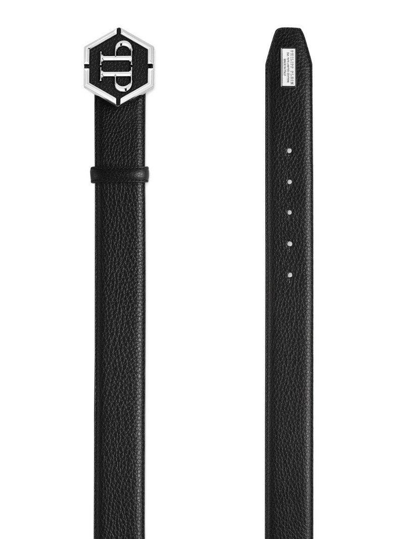 PHILIPP PLEIN Hexagon leather belt outlook