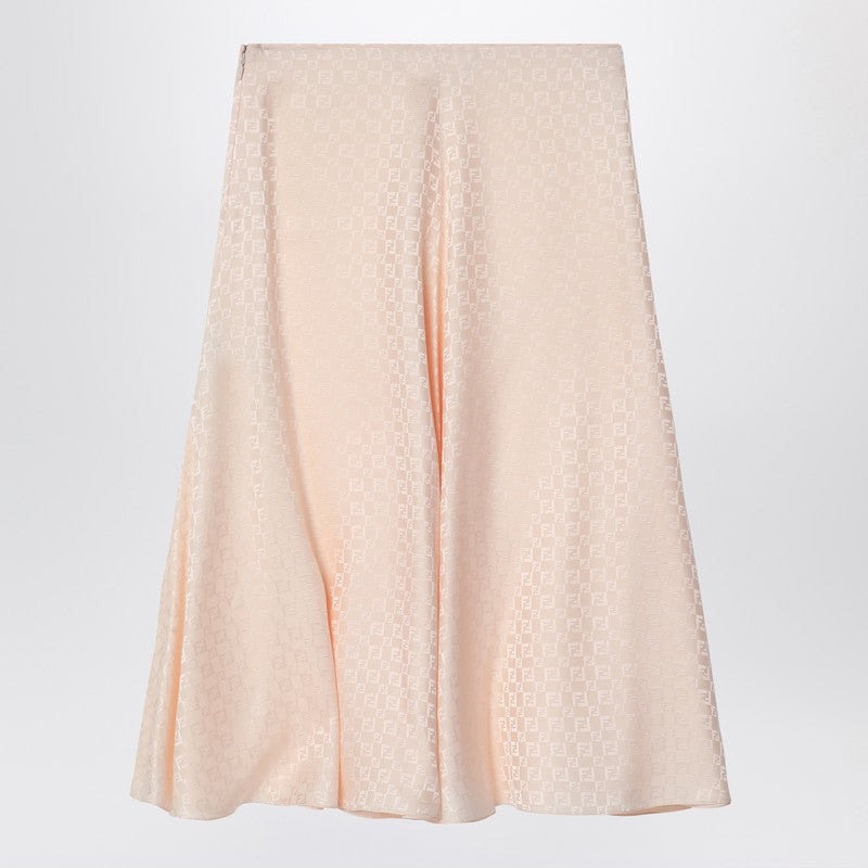 Fendi Skirt In Pink Ff Silk Women - 2