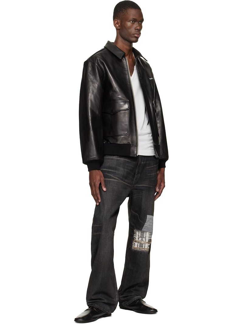 Yohji Yamamoto Black Neighborhood Edition Leather Jacket outlook