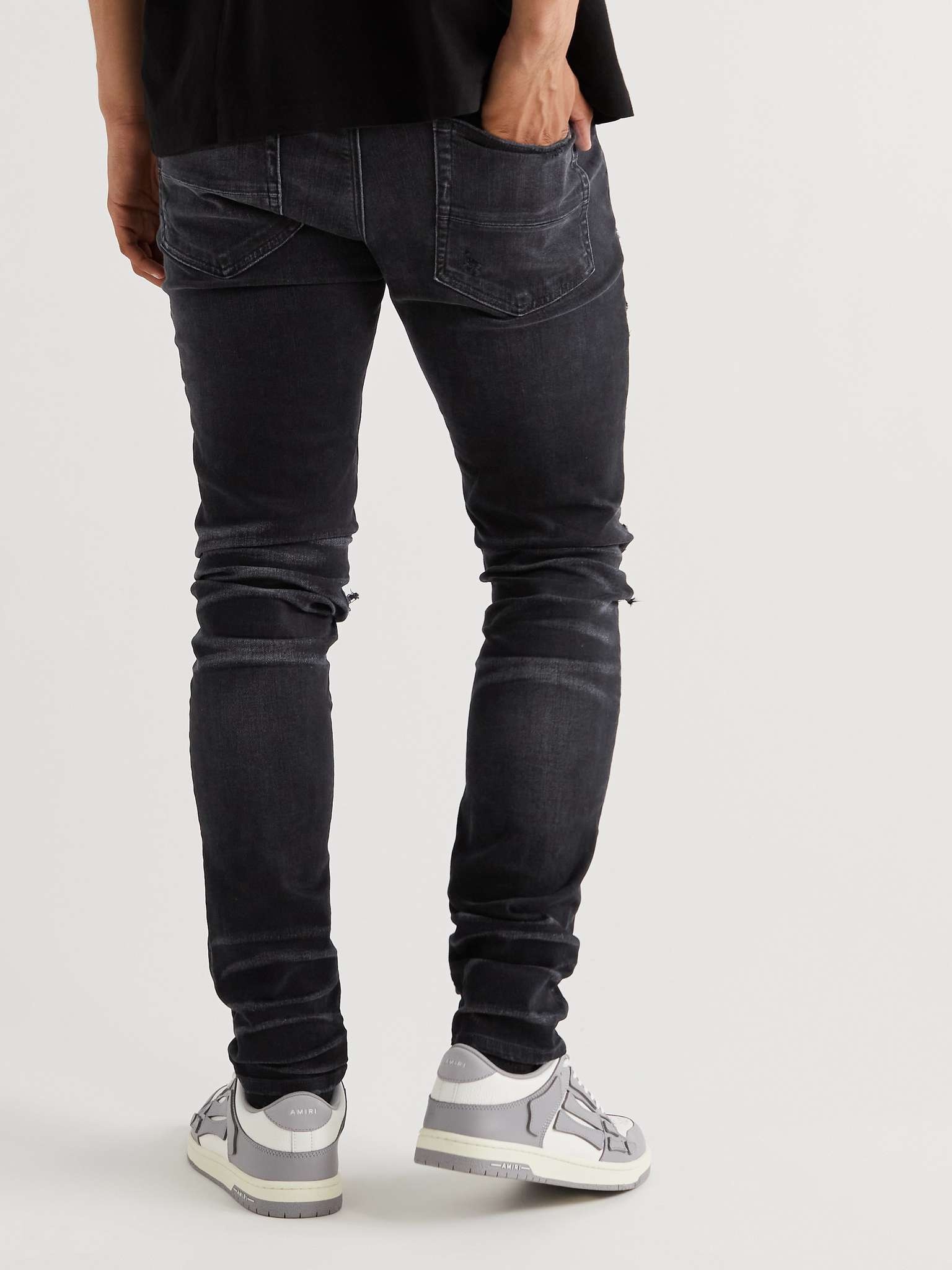 Skinny-Fit Logo-Appliquéd Distressed Jeans - 4