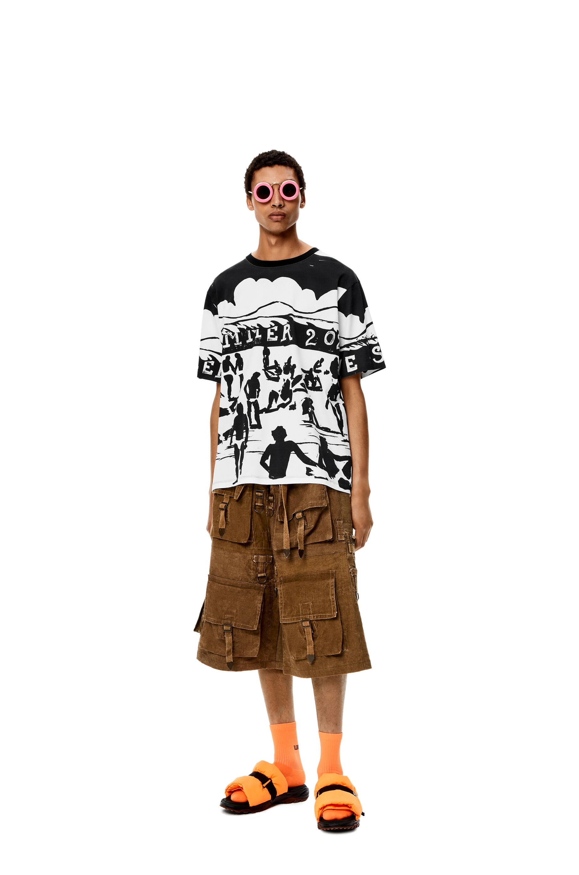 Beach print T-shirt in cotton - 2