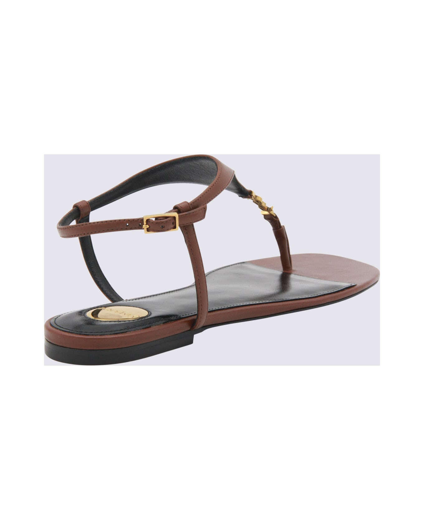 Brown Cassandra Leather Flats - 3