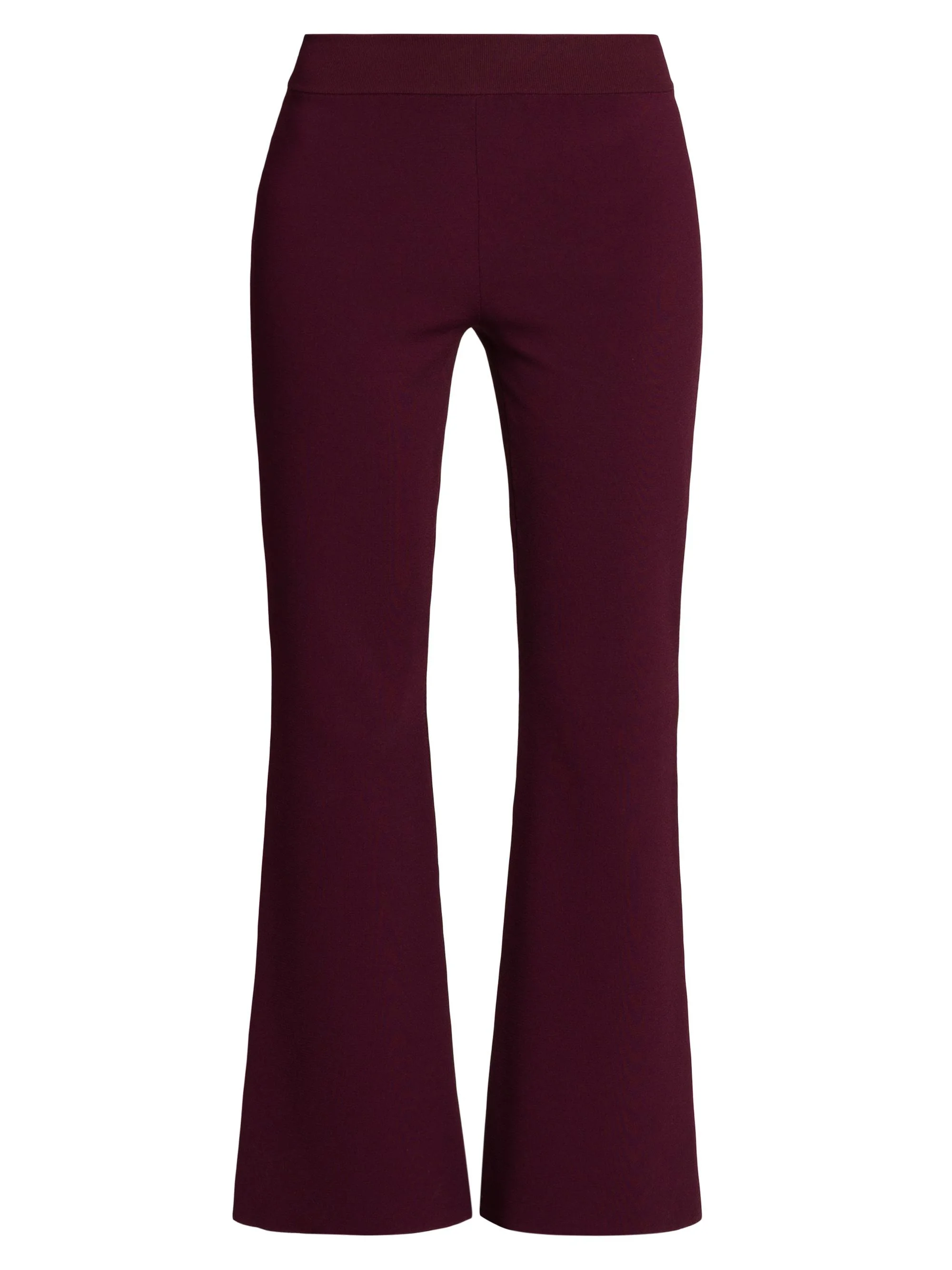 Women's Compact Knit Kick-Flare Pants - Bordeaux - 1