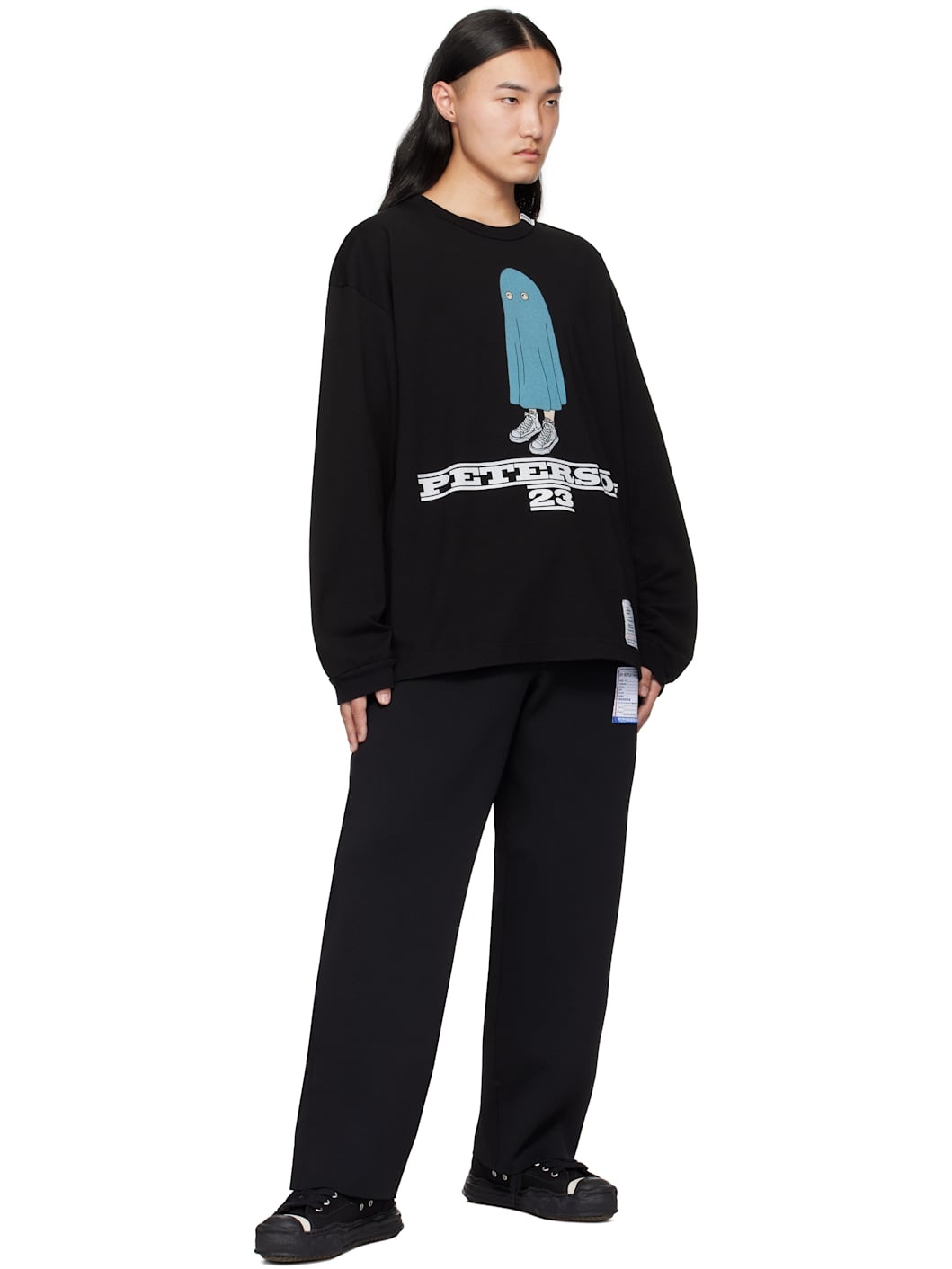 Black 'Peterson 23' Printed Long Sleeve T-shirt - 4