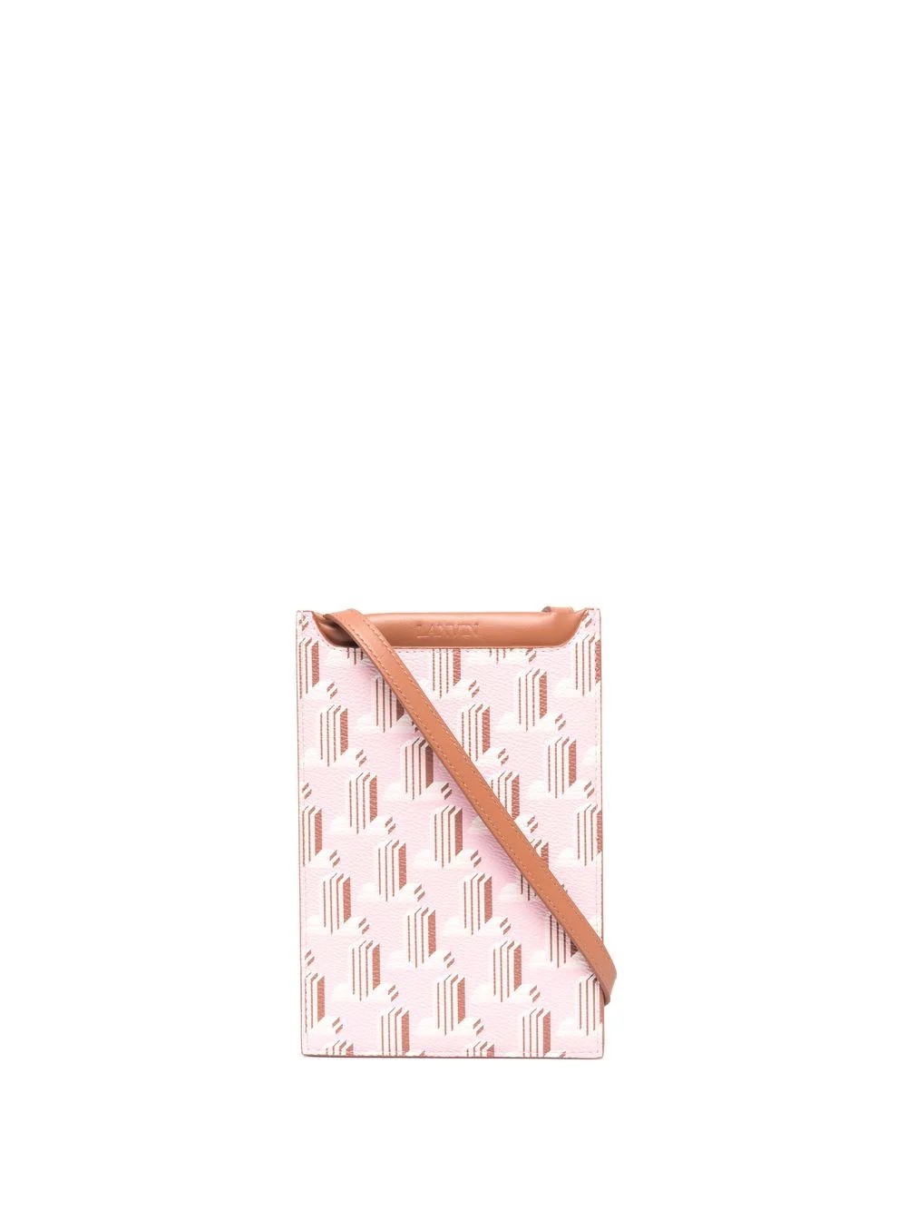 graphic-print leather phone pouch - 1