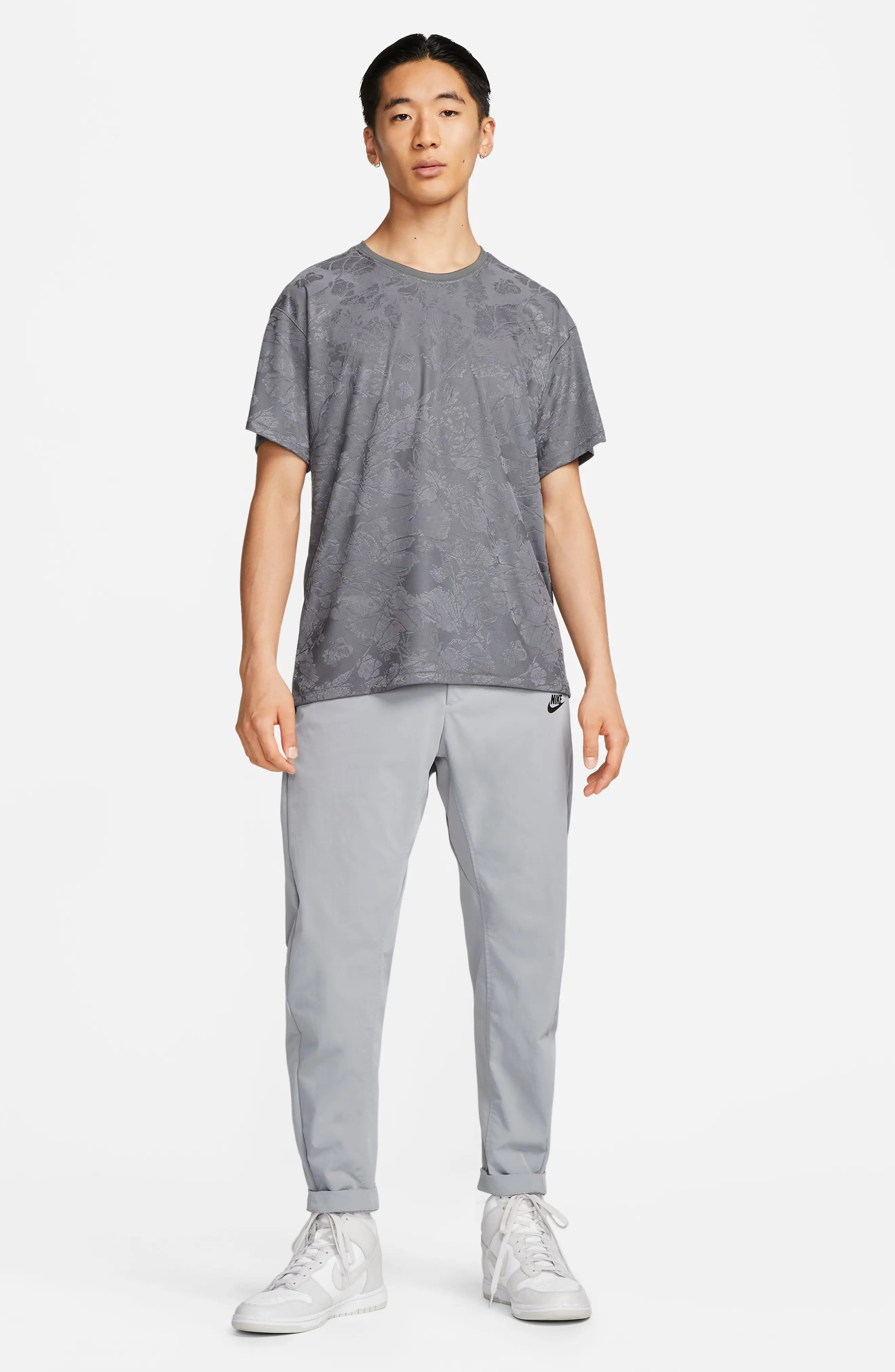 Tech Jacquard T-Shirt in Iron Grey/Dark Smoke Grey - 4