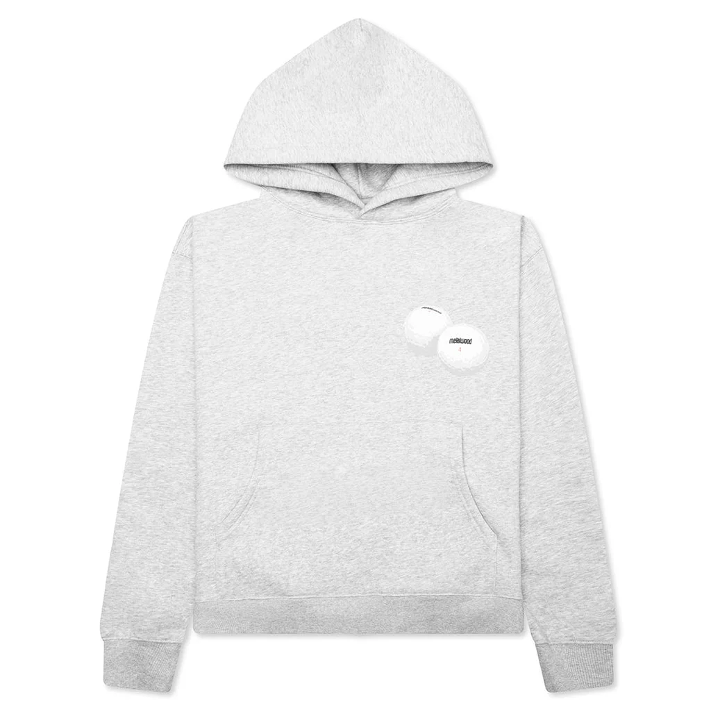 GRAB YOUR BALLS HOODED SWEATSHIRT - HEATHER GREY - 1